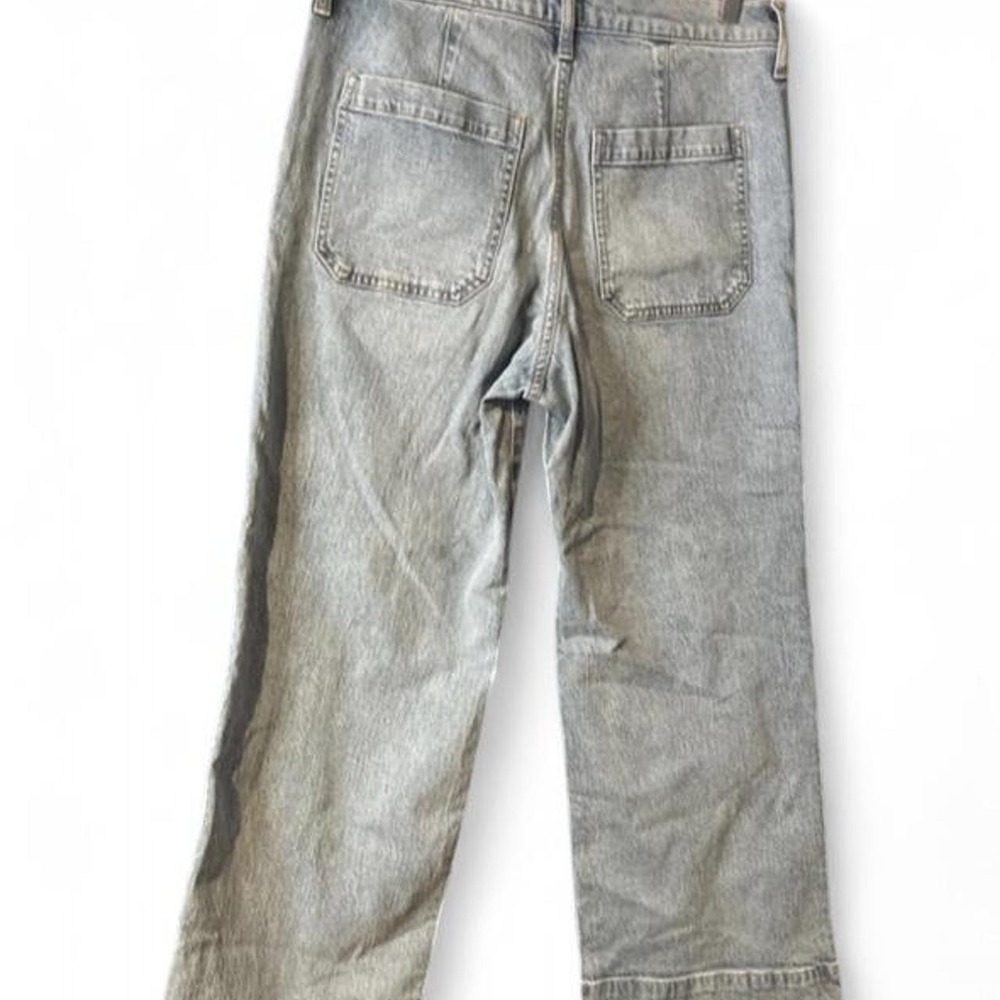 J.Crew Wide-Leg Crop Patch Pocket Jeans Light Wash Trouser Hem 29